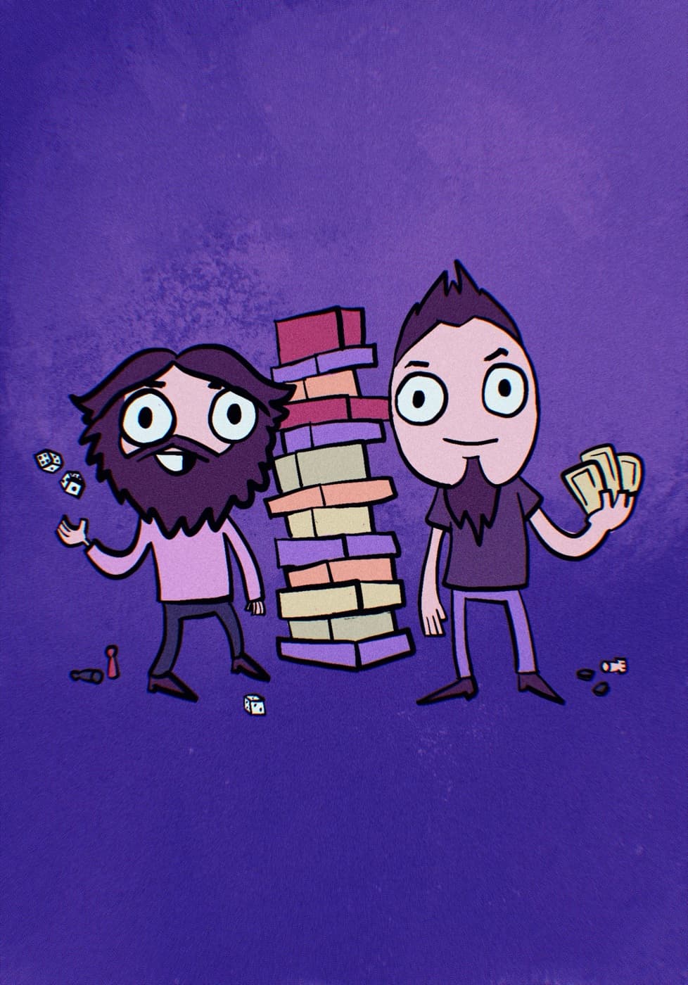 Cartoon of Pete Mitchell III and Adam DeGraide drawn by Pete